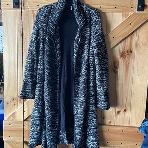 Free people duster sweater coat black and white size s